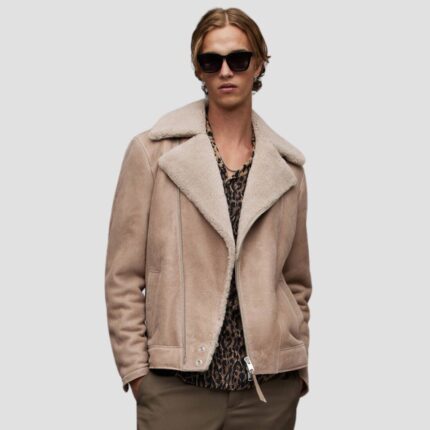 beige shearling jacket