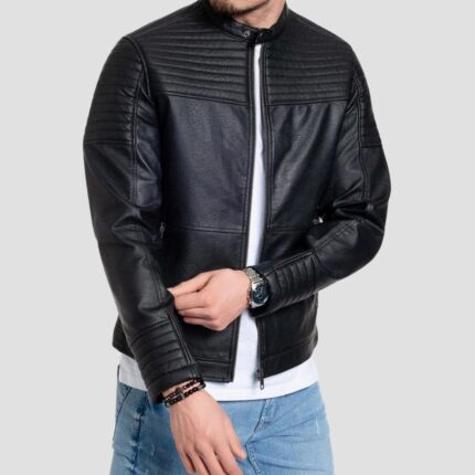 black biker jacket men