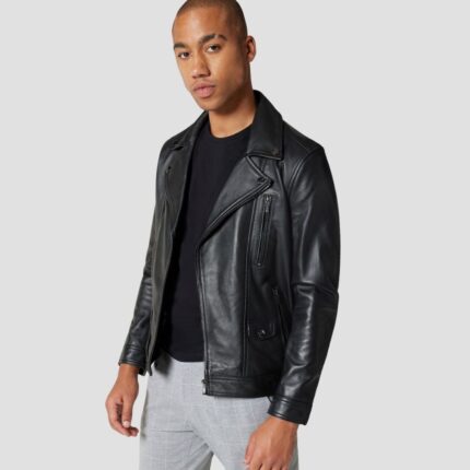 black biker jacket men