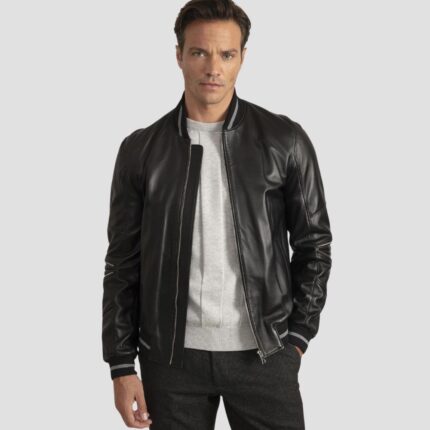 black bomber jacket men fashion