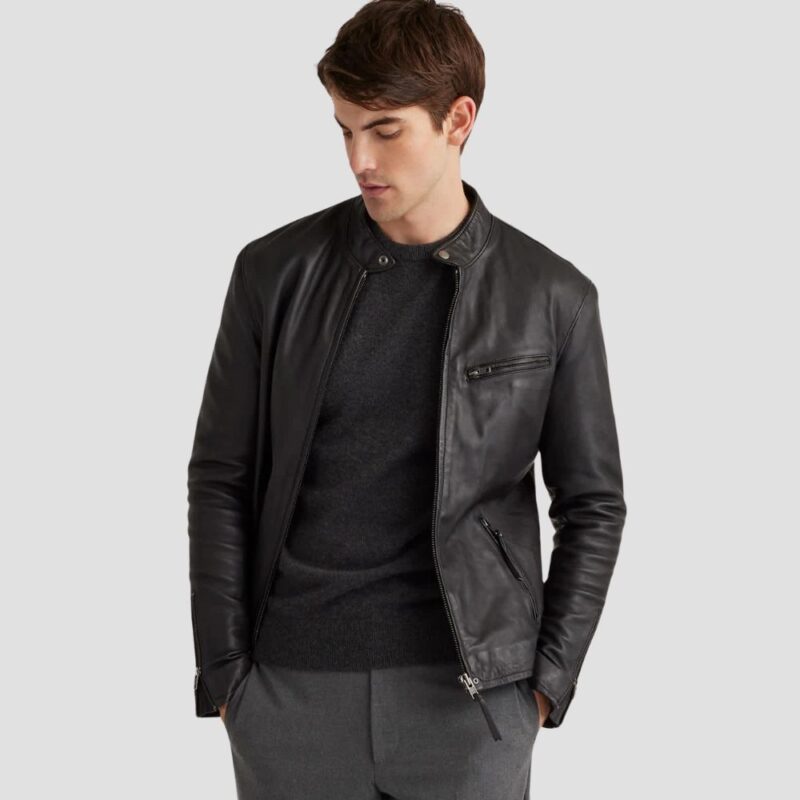 black leather jacket mens