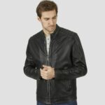 black leather jacket mens outfit