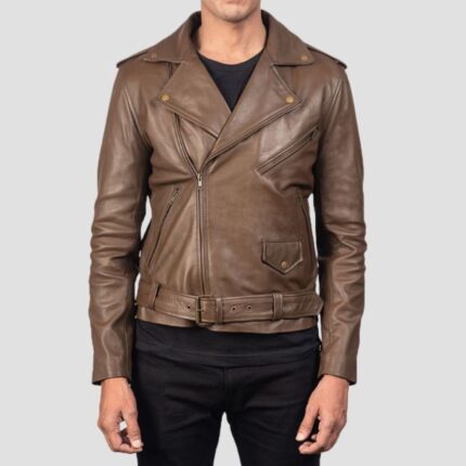 brown biker jacket mens