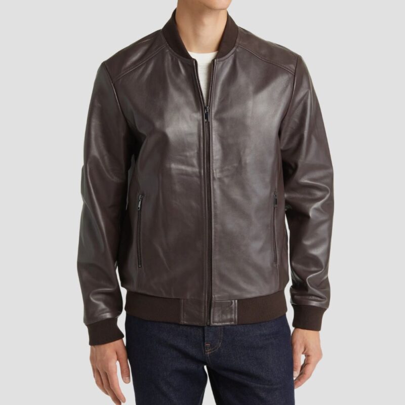 brown bomber jacket men