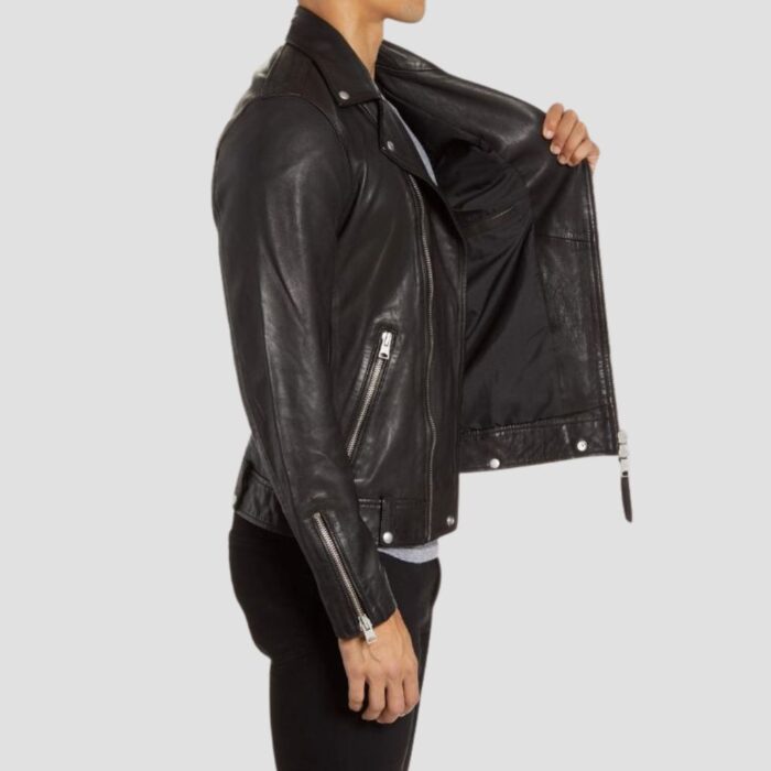 leather biker jacket men