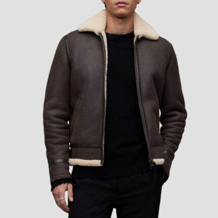 leather shearling jacket mens