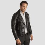 men biker jacket black