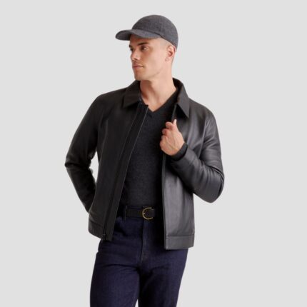 men black lambskin leather jacket