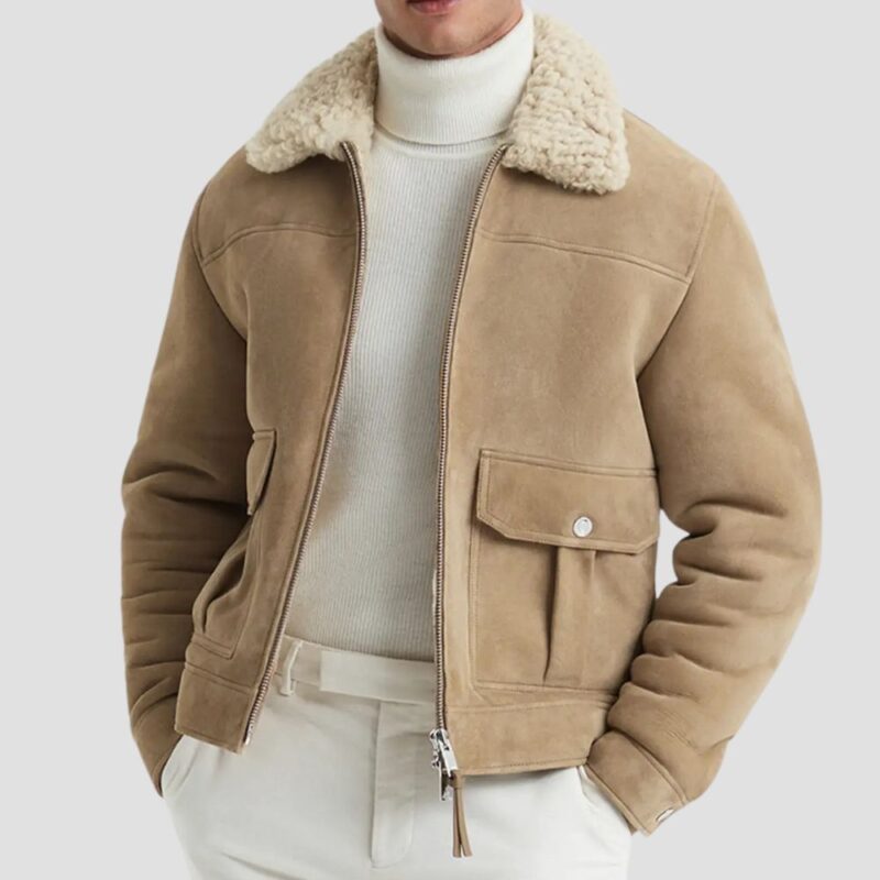 men shearling leather jacket