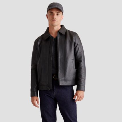 mens black lambskin leather jacket