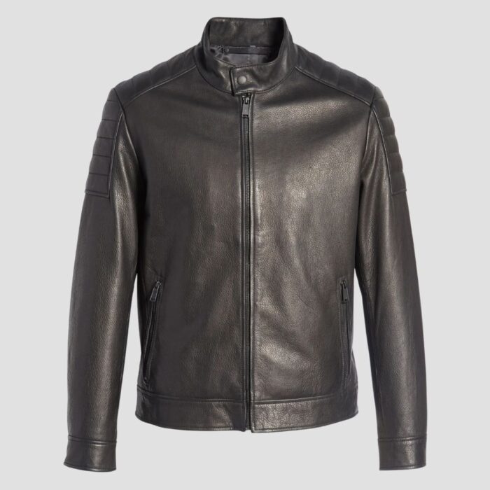 mens leather biker jacket