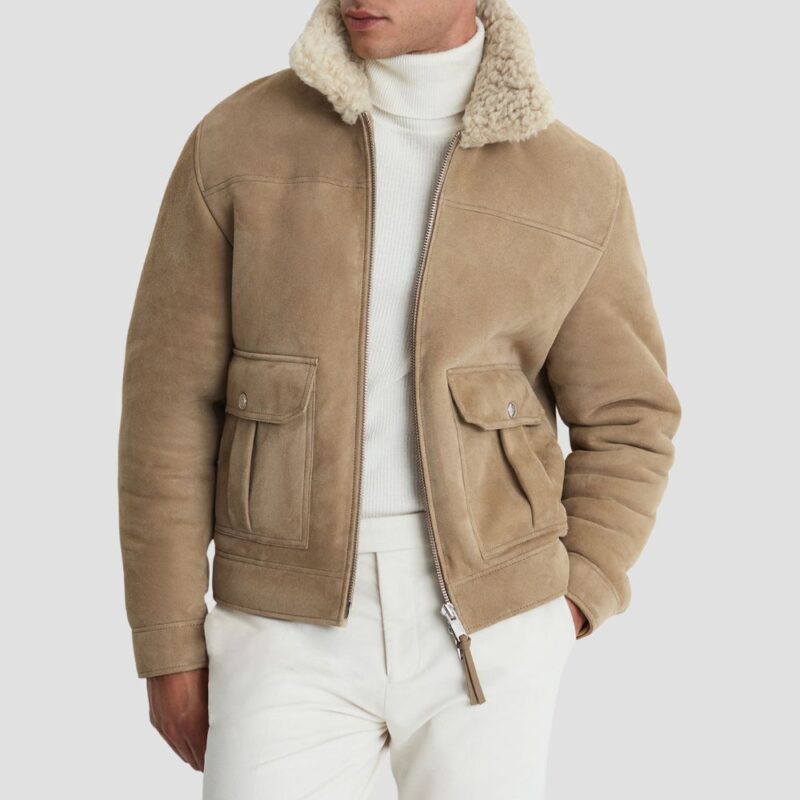 mens shearling leather jacket