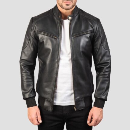 quilted black bomber jacket mens