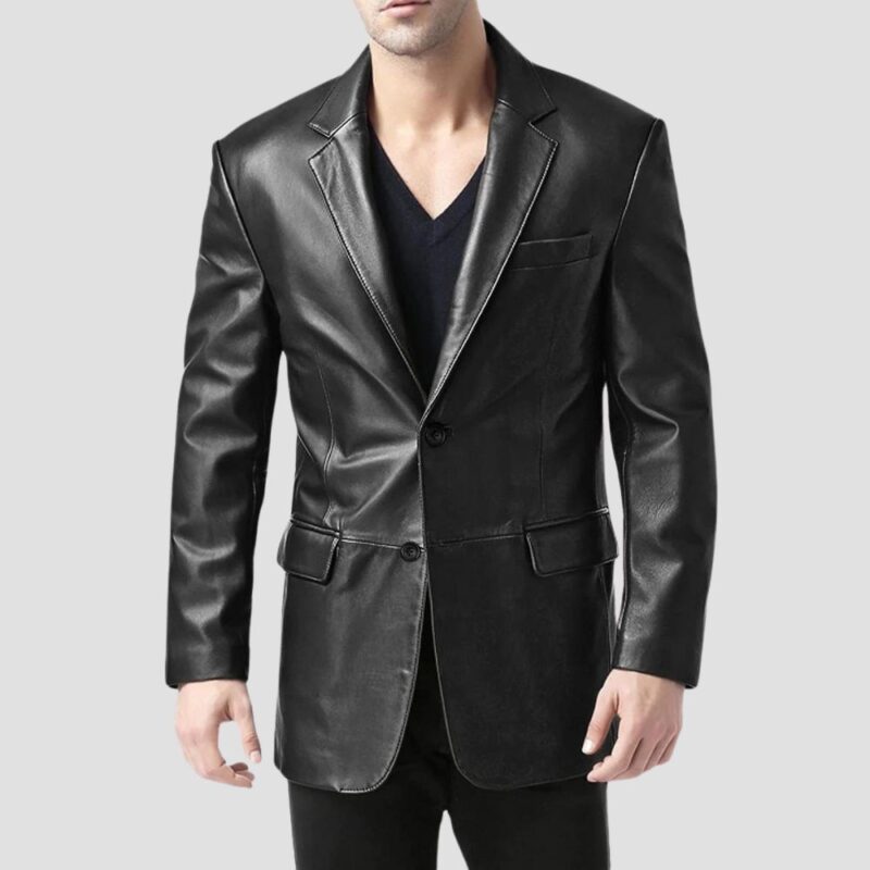 black leather coat for men