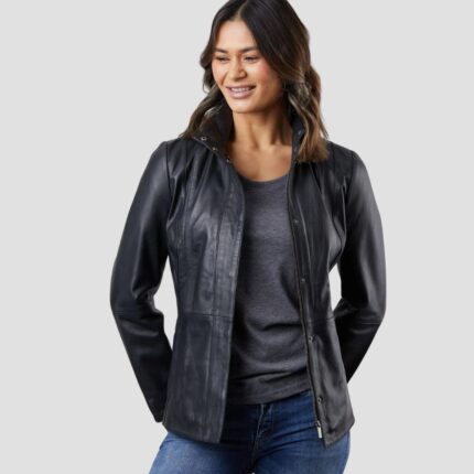 black leather jacket outfit