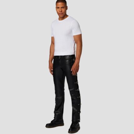 black leather pants for men