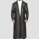 black leather trench coat mens