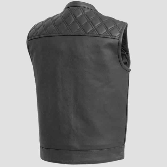 black leather vest men