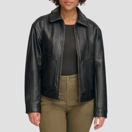 bomber black jacket women