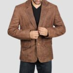 brown leather coat mens