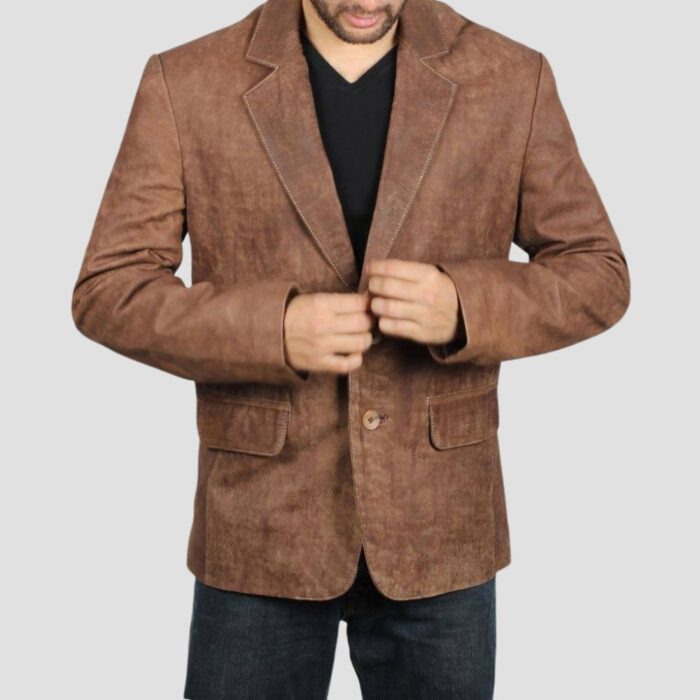 brown leather coat mens