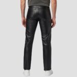 mens black leather pants