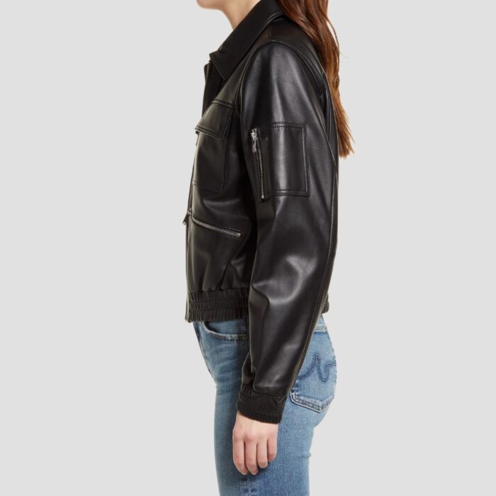 lambskin leather outfit women