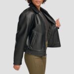 lambskin leather outfit womens