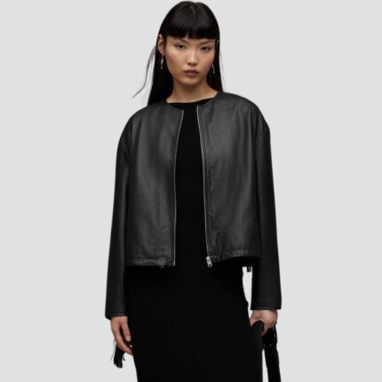 lambskin stylish leather outfit