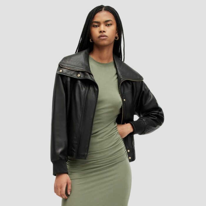 leather jacket bomber women