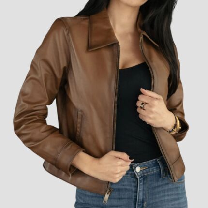 leather jacket outfit woman