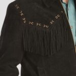 men black suede fringe jacket