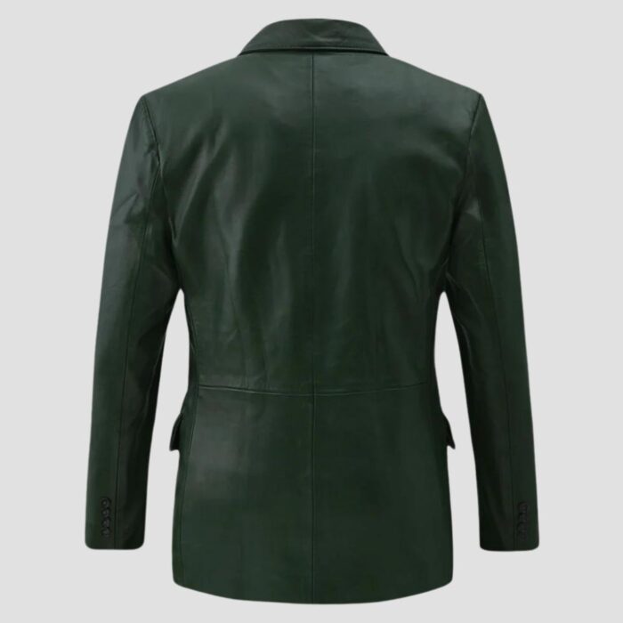 men green leather coat