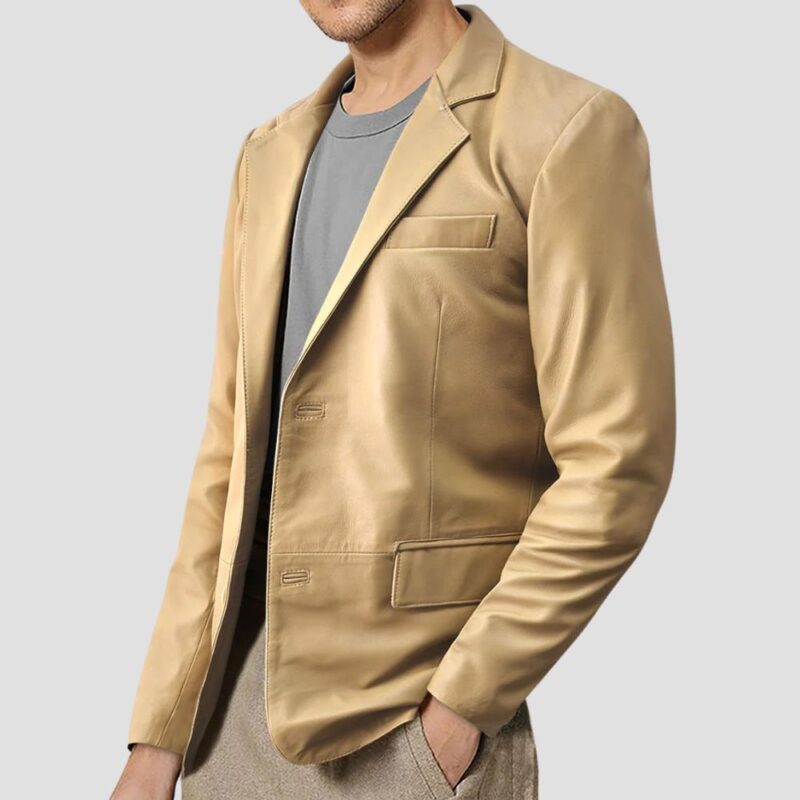 men leather car coat