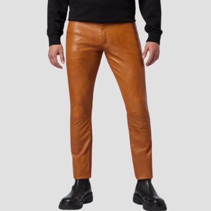 mens genuine leather pant