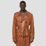 mens leather trench coat