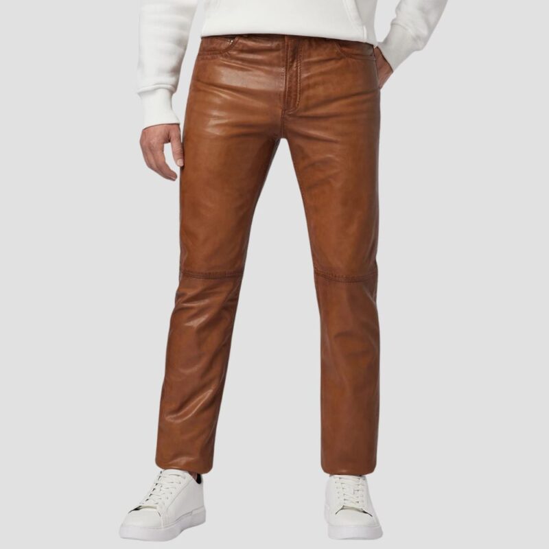 mens real leather pant