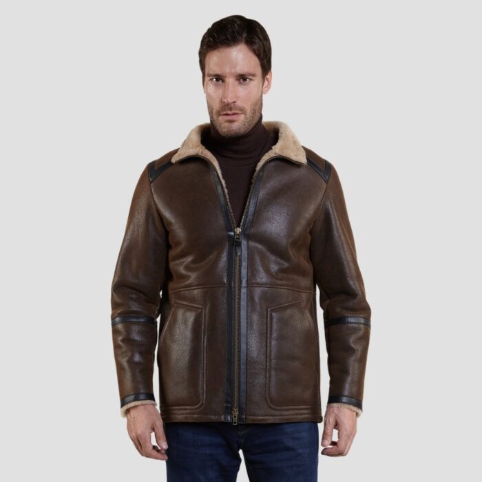 shearling leather jacket mens