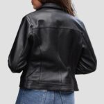 womens black leather jacket outfit