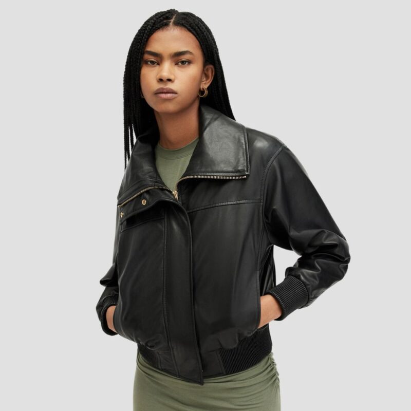 womens leather jacket bomber