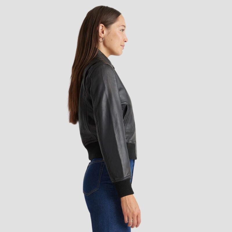 black bomber jacket women