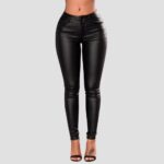 black leather skinny pant