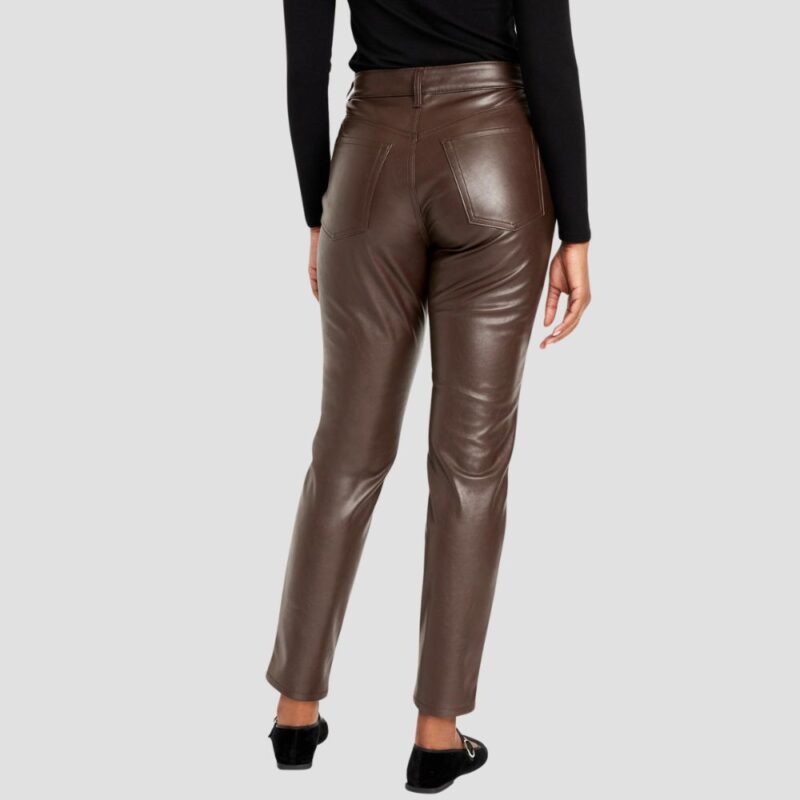 brown leather pants for womens