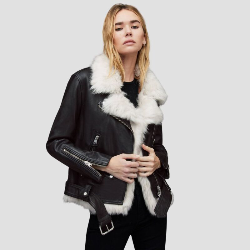 classic black shearling jacket