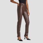 dark brown leather pant