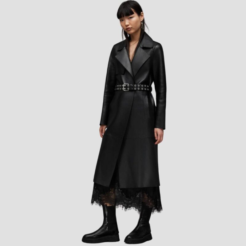 lambskin long coat outfit