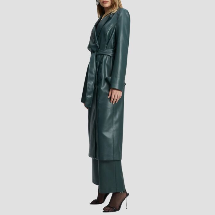 lambskin stylish long coat women