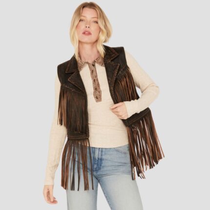 leather vest with fringe