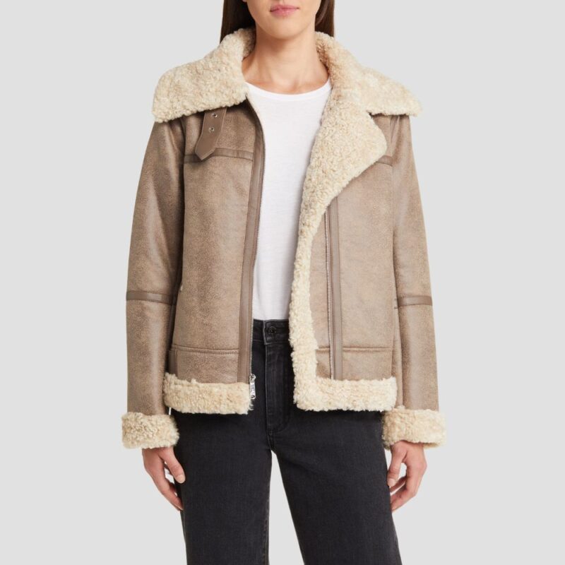 real shearling jacket women