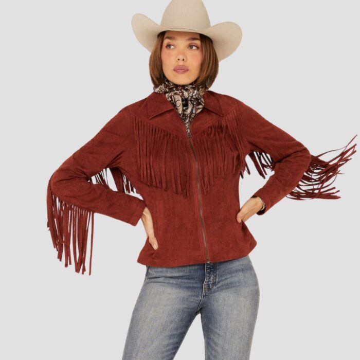 red suede fringe jacket